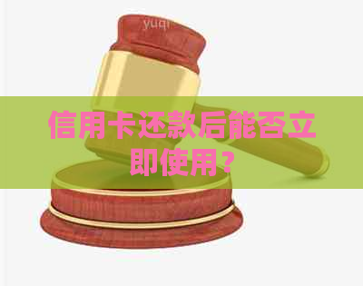 信用卡还款后能否立即使用？