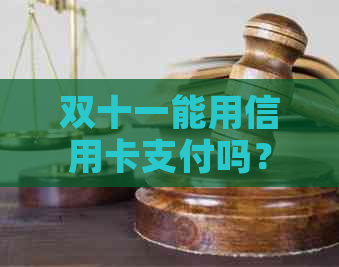 双十一能用信用卡支付吗？现在还不能。