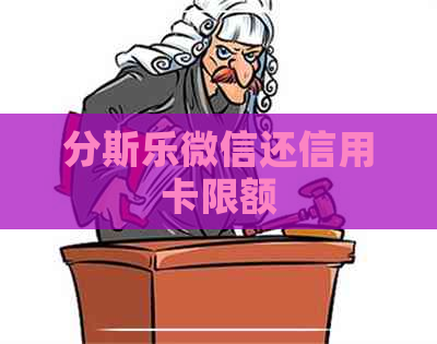 分斯乐微信还信用卡限额