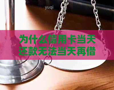 为什么信用卡当天还款无法当天再借款