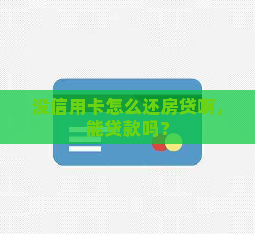 没信用卡怎么还房贷啊，能贷款吗？