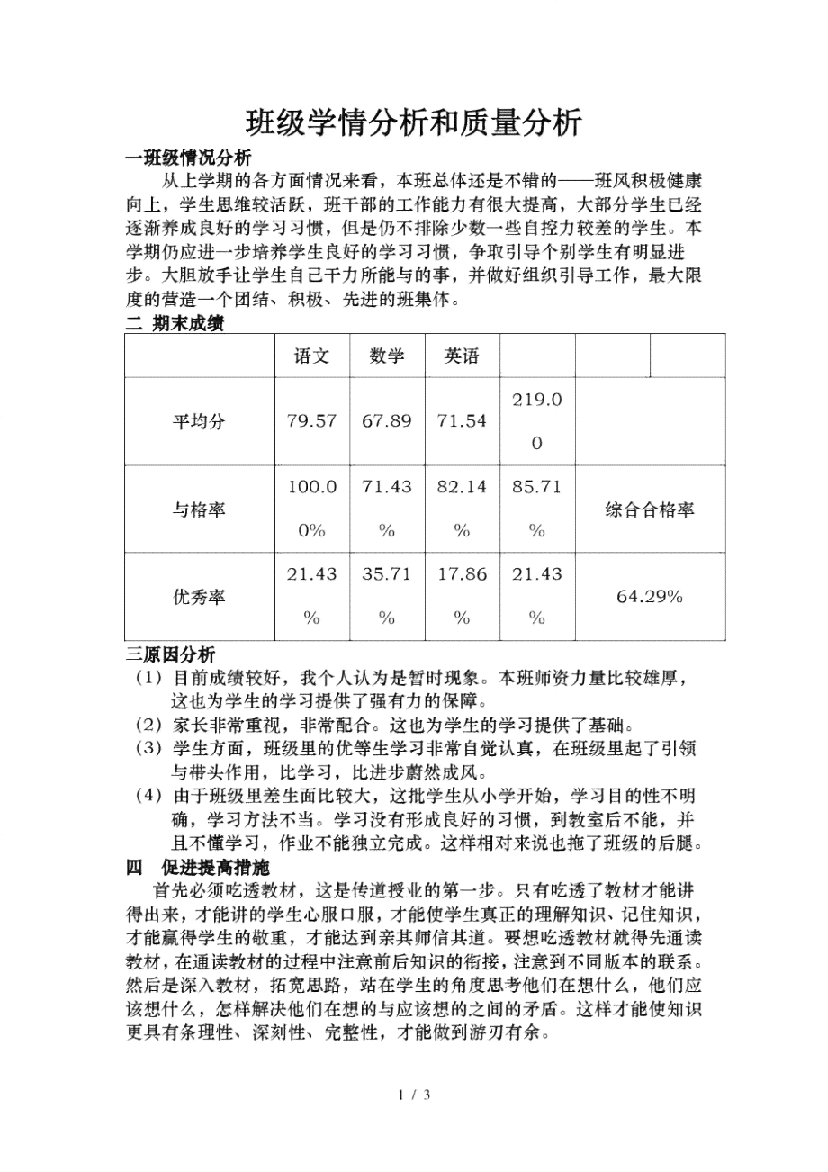 班主任工作综合评估报告：班级管理、教学协调与学生学状况全面分析