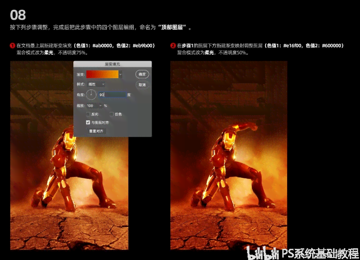 使用Photoshop制作个性化钢铁侠形象教程：涵设计、合成与特效处理全攻略