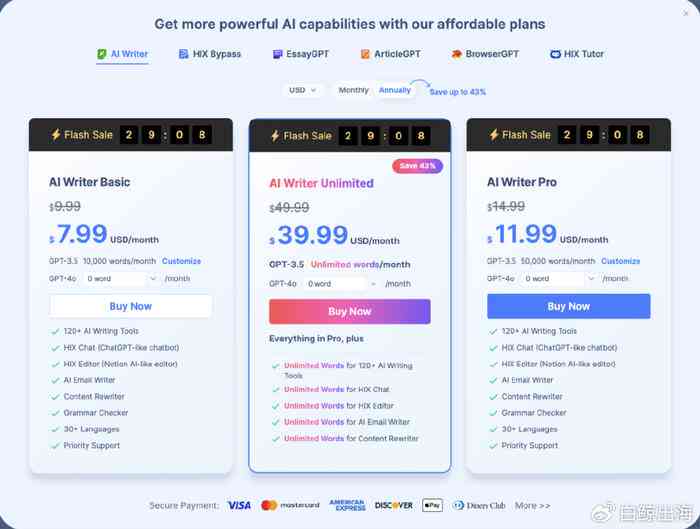 AI写作助手价格一览：免费与付费服务对比及收费标准详细介绍