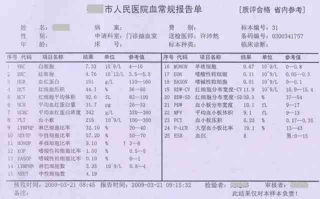 ai血液检查报告