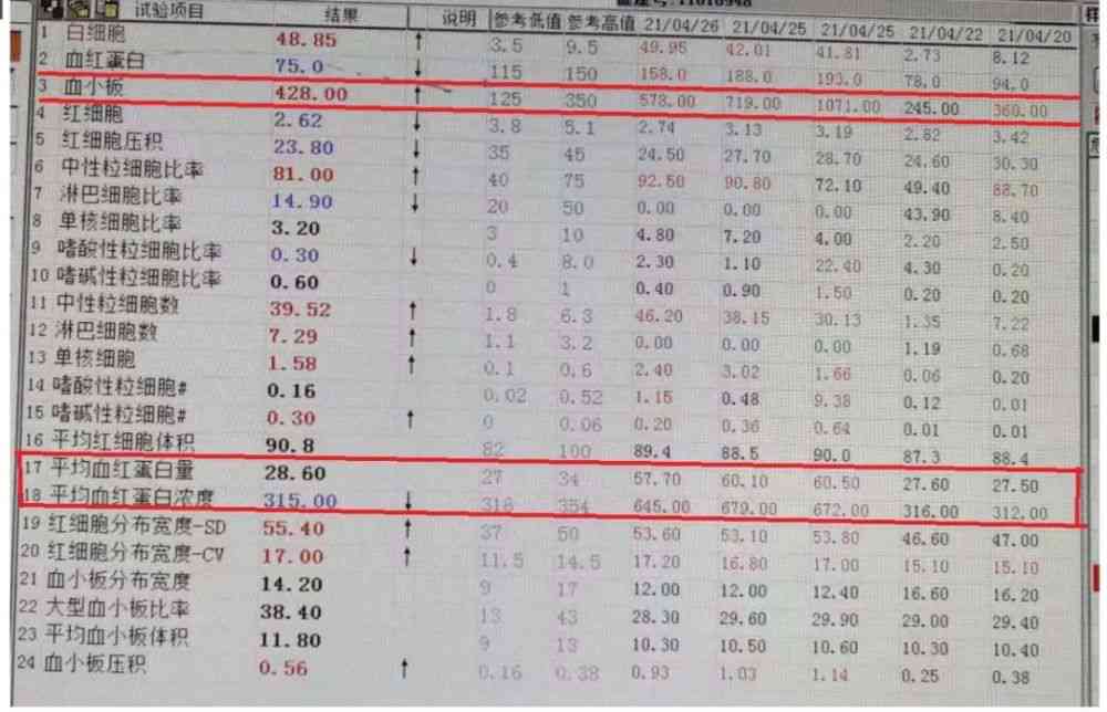 ai血液检查报告