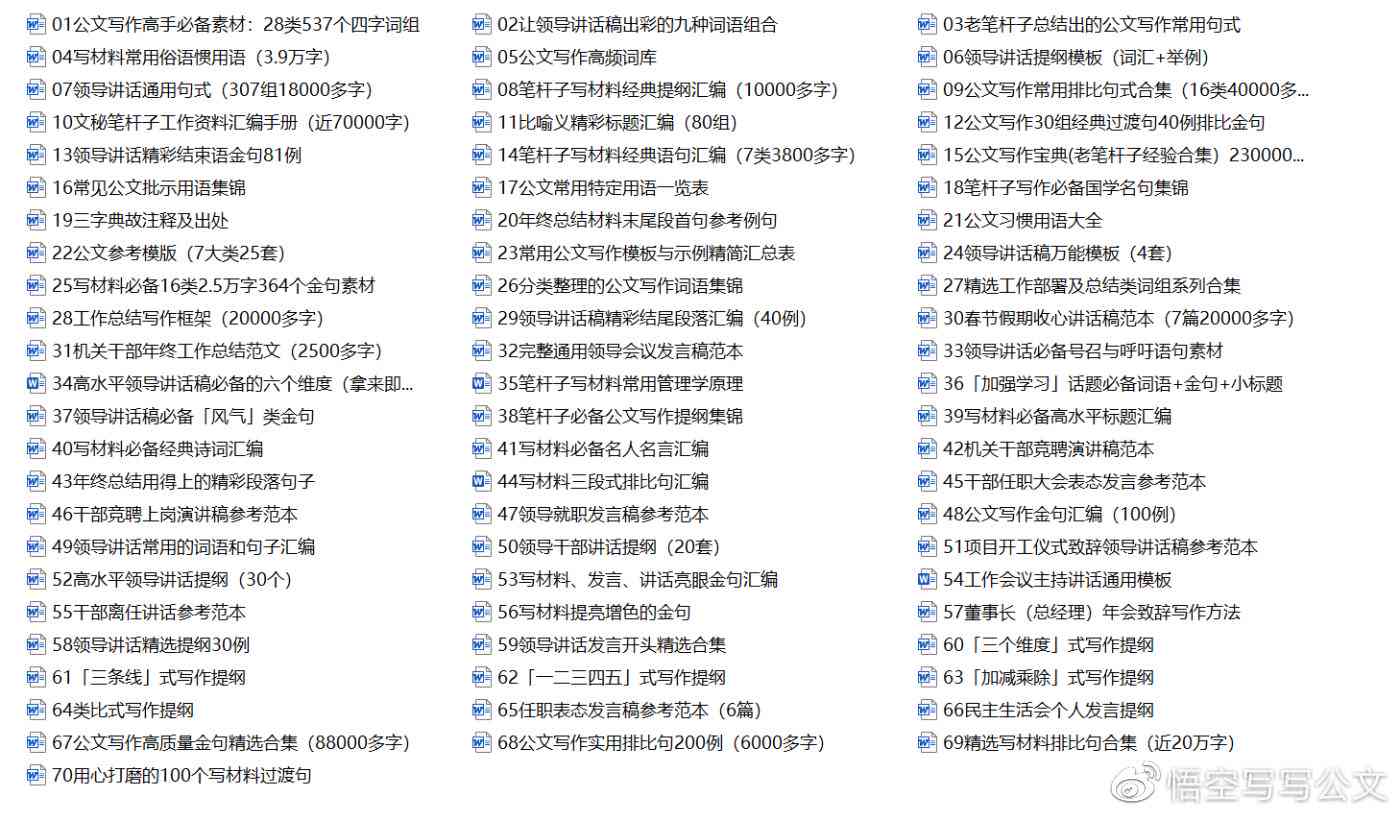公务员专用：公文写作素材资源汇总网址