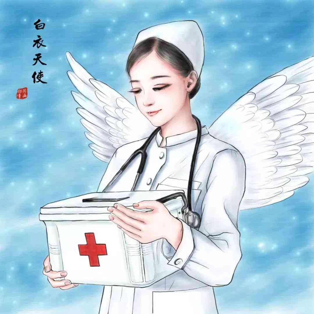 给我找一些关于白衣天使的画画：中英双语作品精选