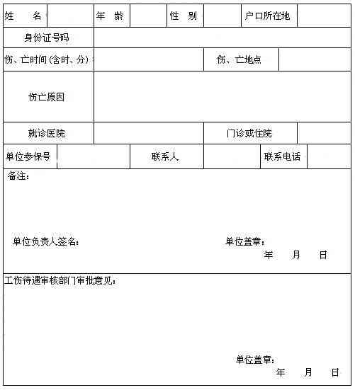 珠海工伤认定申请地址及电话查询与申请表范本