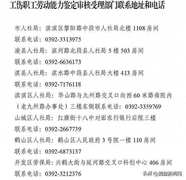 鹤壁市工伤及伤残认定中心电话查询：权威机构工伤鉴定与亲子鉴定服务热线