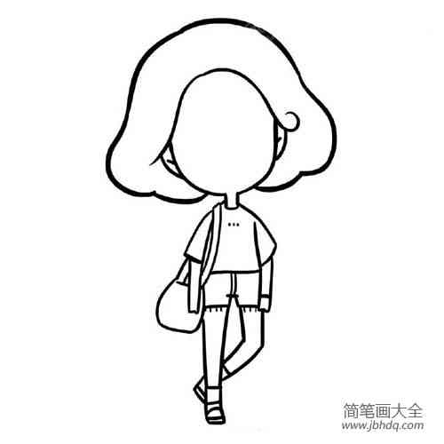 比耶的女孩简笔画：可爱小女孩绘制教程