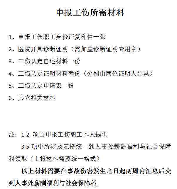 个人申请工伤认定所需完整材料清单与详细要求指南