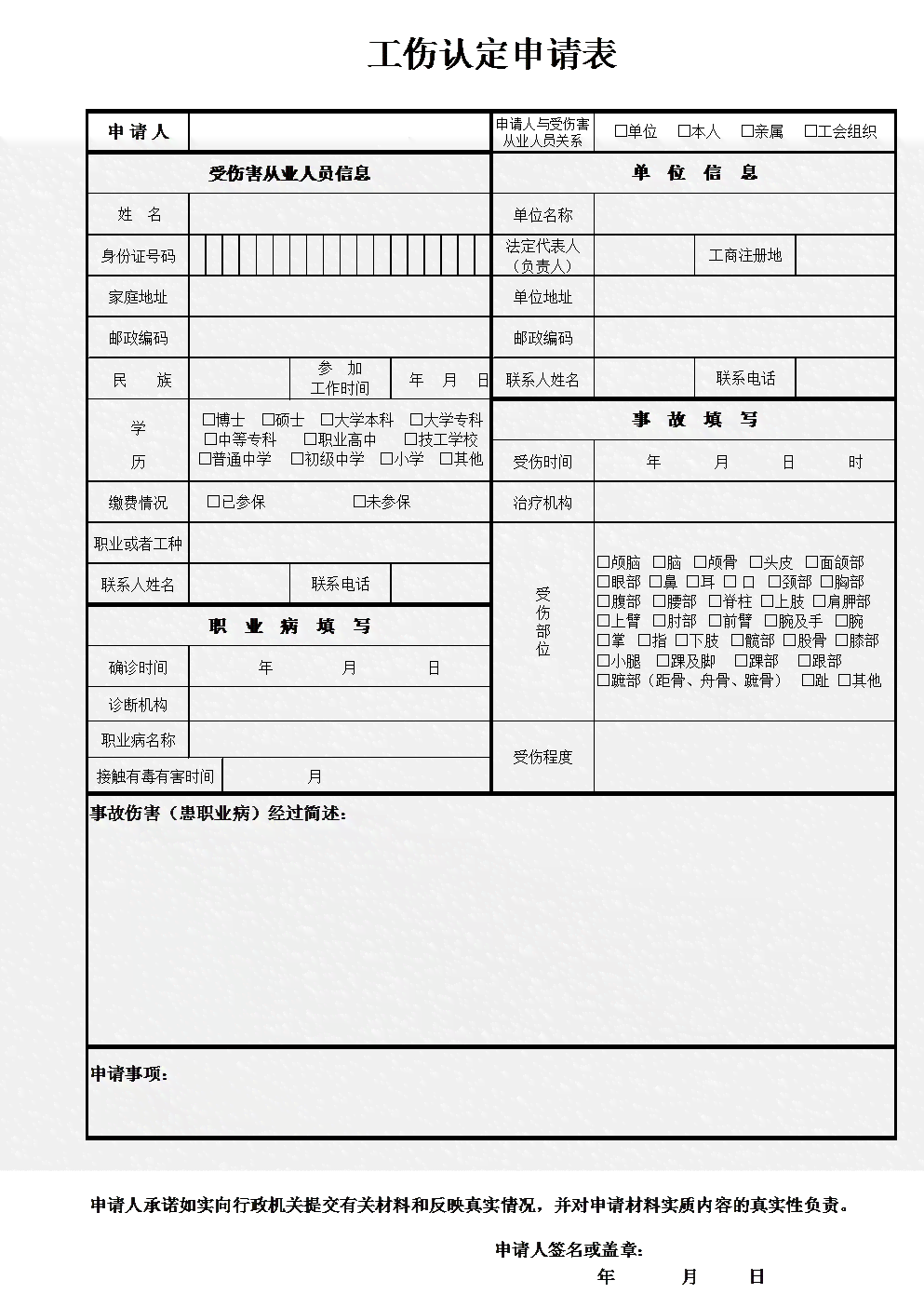 工伤认定事故发生地单位所在地填写方法及注意事项