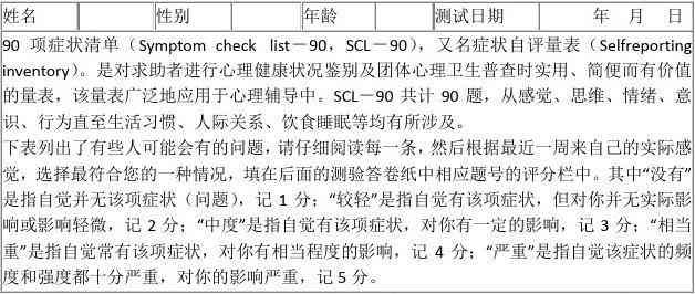 心理测试报告：如何解读、阳性症状识别及SCL90分析