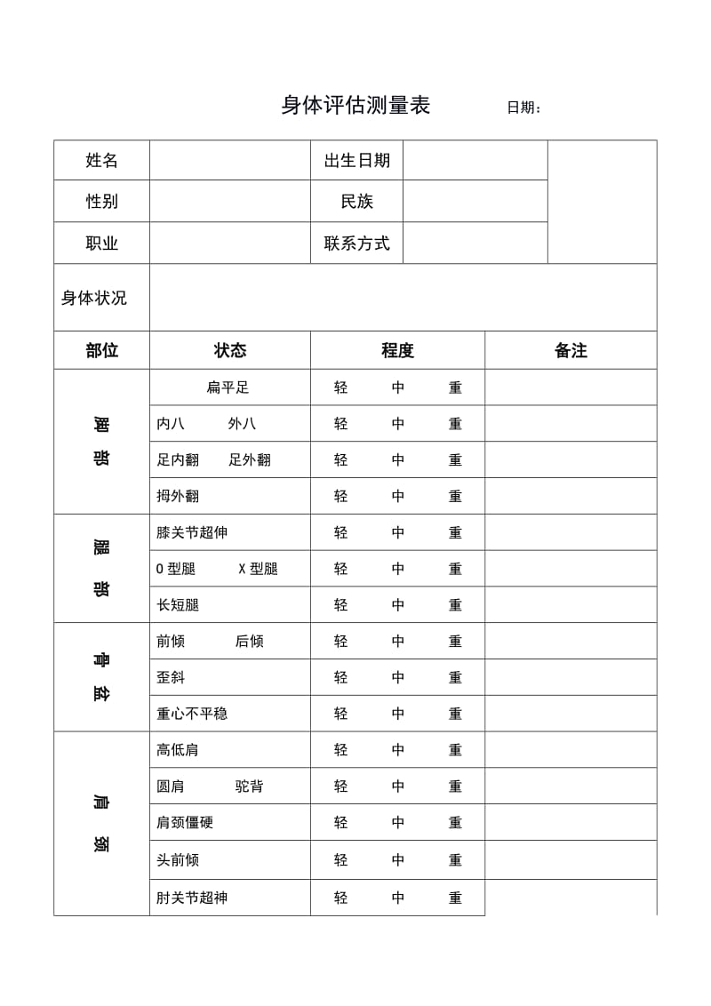 ai体型评估报告模板 - 与报告模板合集