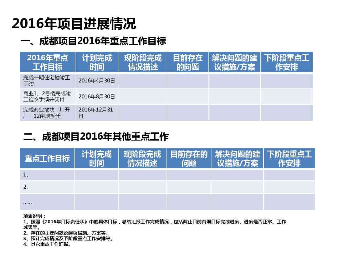 项目招投标进展状况及成果汇报