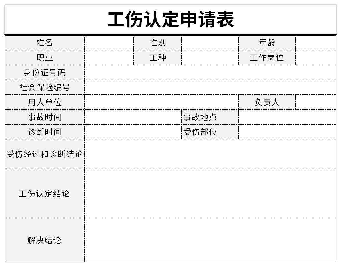 相城区工伤认定申请表在线指南