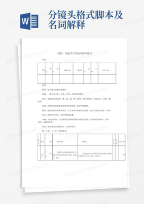 用ai绘画分镜头脚本模板